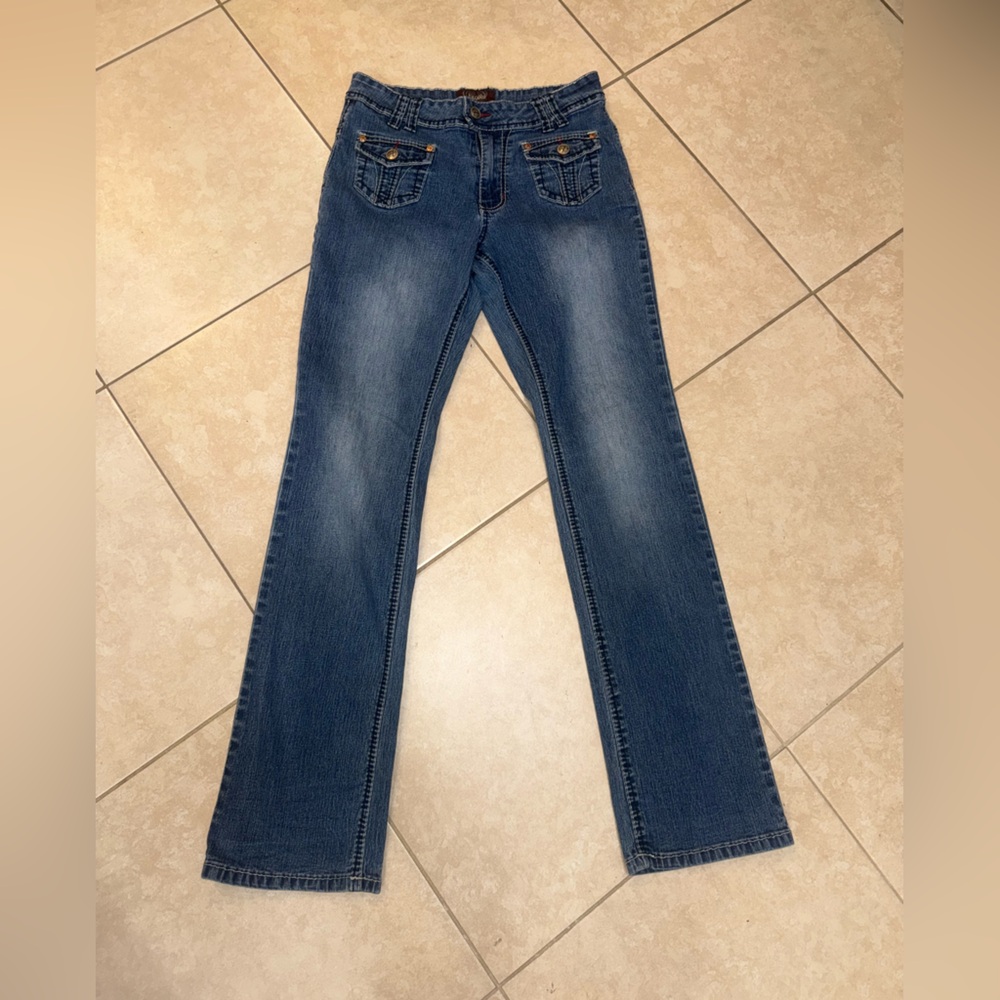 Angels Women's Straight Leg Jeans in Denim Blue